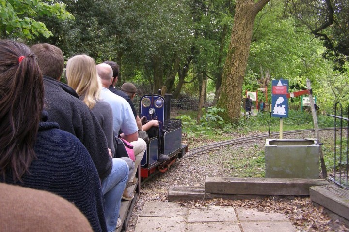 Aboard the Hollycombe miniature Garden Railway