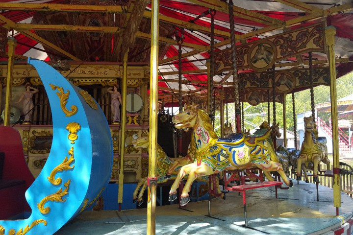 Gallopers Fairground Ride Traditional Steam Fairground - Hollycombe Steam in the Country