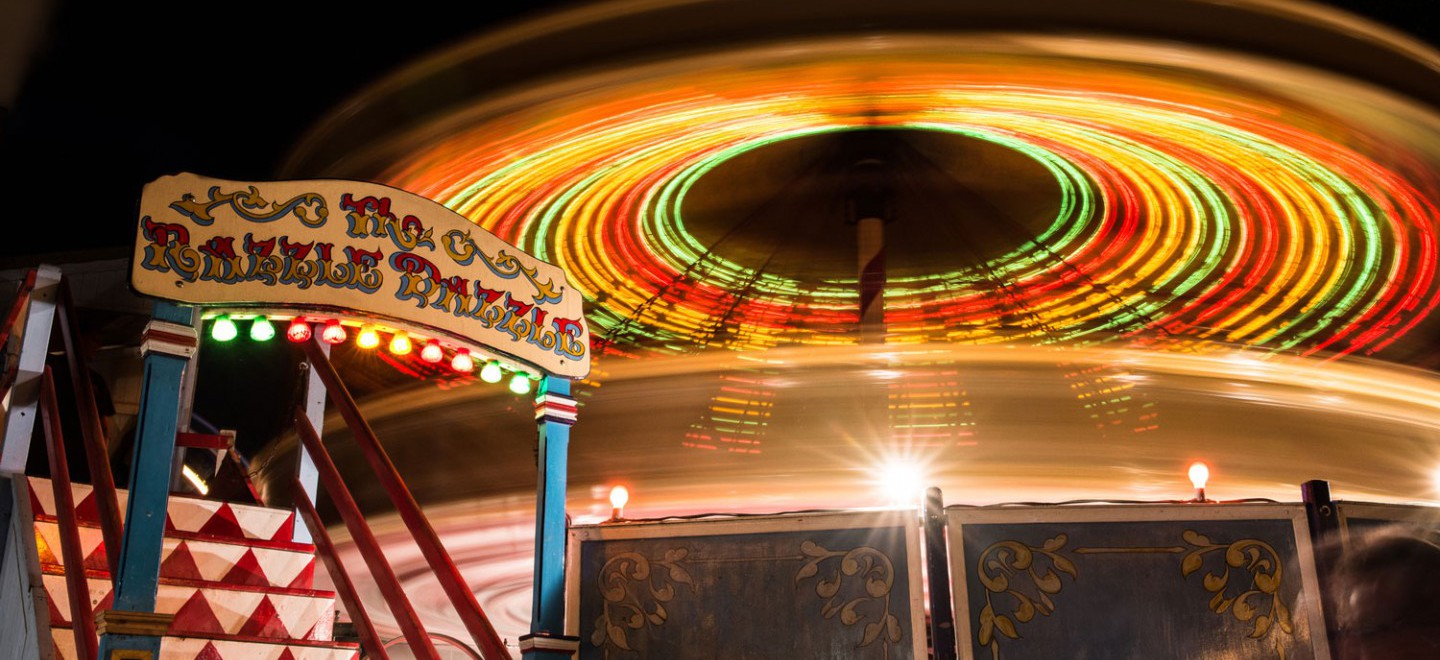 Razzle Dazzle at a Fairground at Night opening